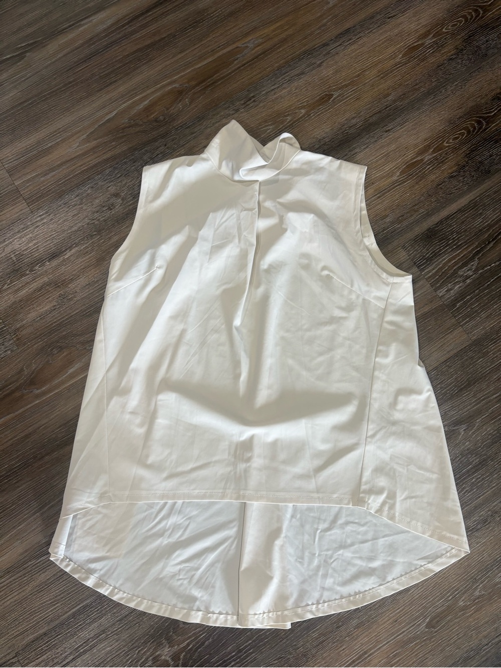 Classic White Sleeveless Mock Neck Top